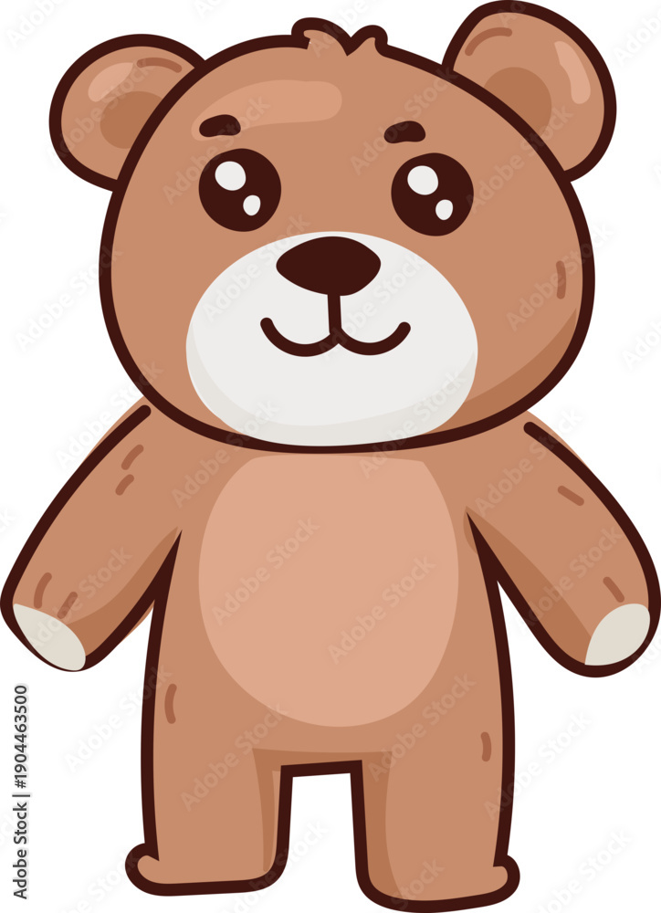 Obraz premium Cute standing teddy bear character sticker for valentine designs