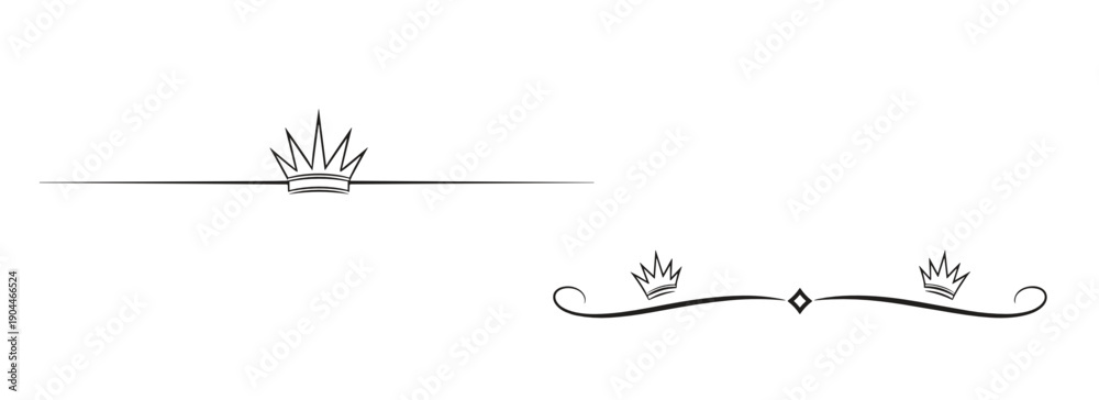 Obraz premium Regal crown dividers with elegant design elements for sophisticated graphic layouts