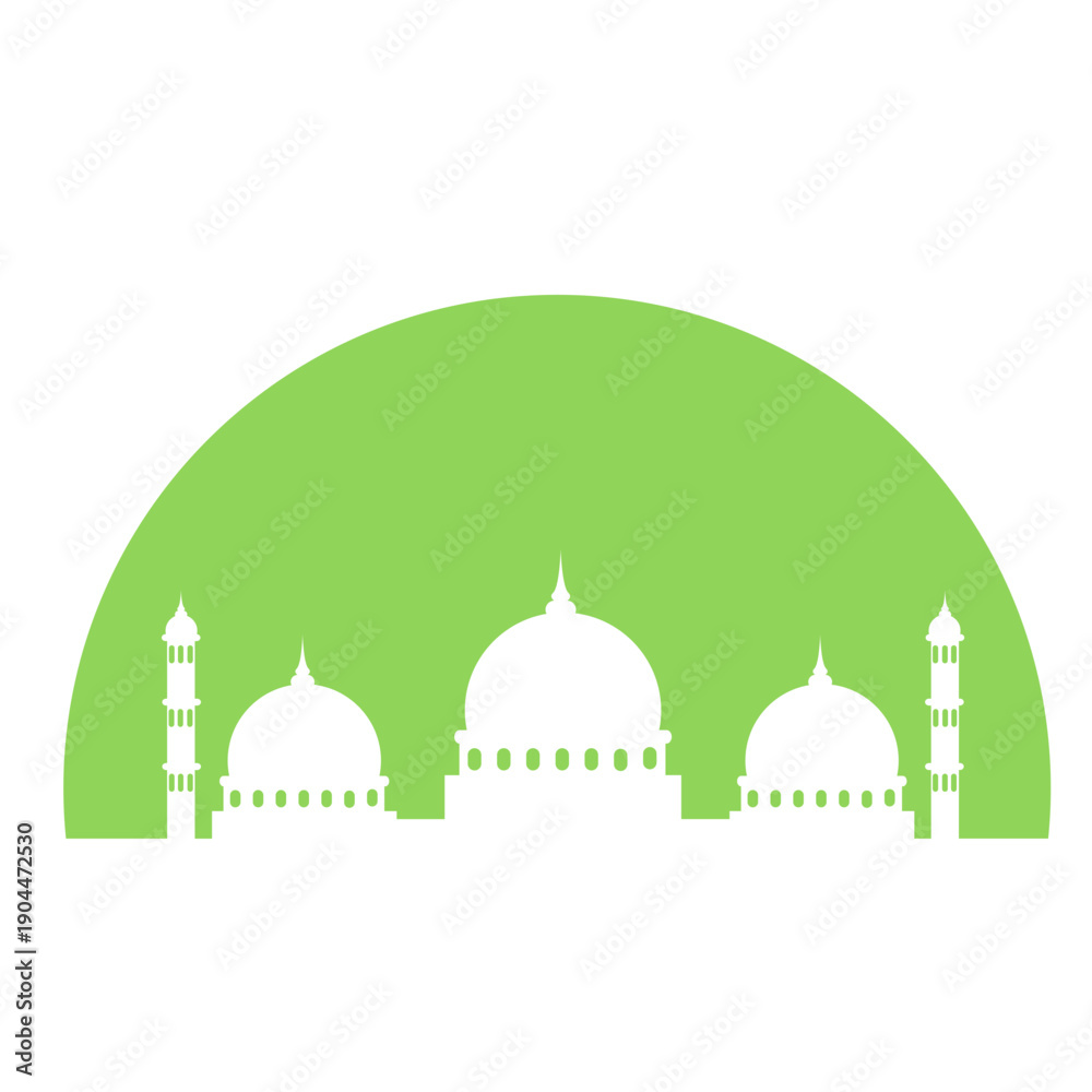 Fototapeta premium Islamic Mosque Silhouette Background 