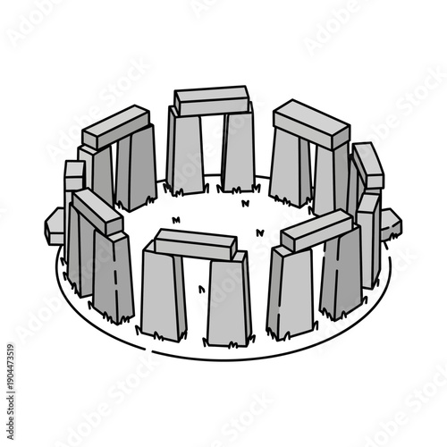 Stonehenge monument ancient historical landmark illustration.