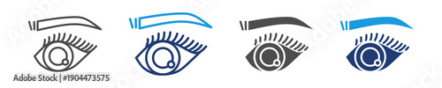 eyelashes icon set multiple style