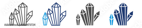 mineral icon set multiple style