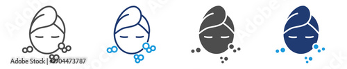 facial treatment icon set multiple style