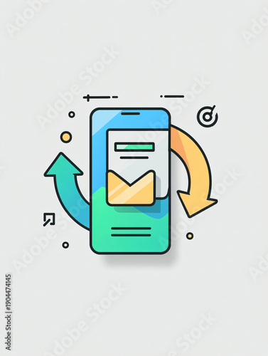a phone with an email icon on the screen
