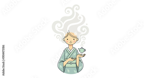 Mindful person enjoying a traditional tea ceremony moment