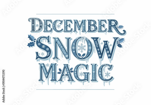 Joyful December Season Greetings in a vibrant red and green typographic design, perfect for holiday messages, banners, and digital content during the festive winter period