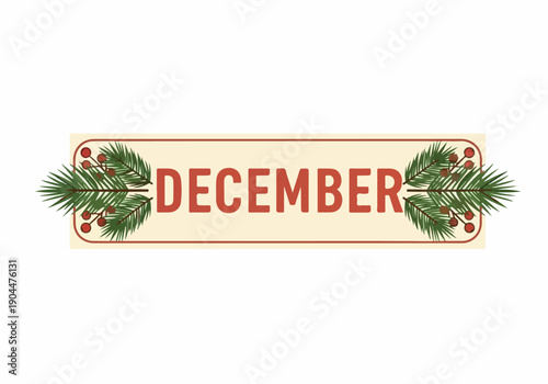 A stylized textual representation of the winter month December, adorned with a cozy knitted pattern, evoking the festive and cold season on a clean white background