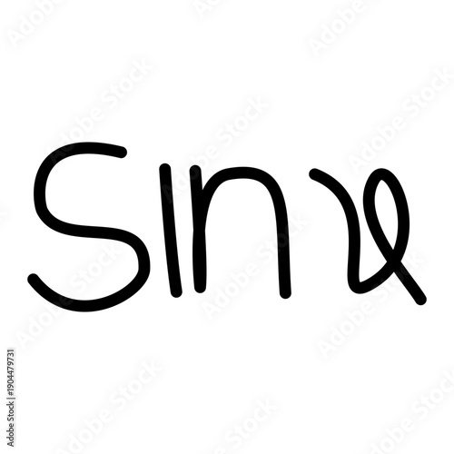 Trigonometric Ratios Illustrated with Charcoal Handwriting