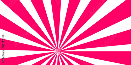 Red and white vintage sunburst vector illustration featuring abstract retro rays and a grunge texture pattern for a classic burst wallpaper design