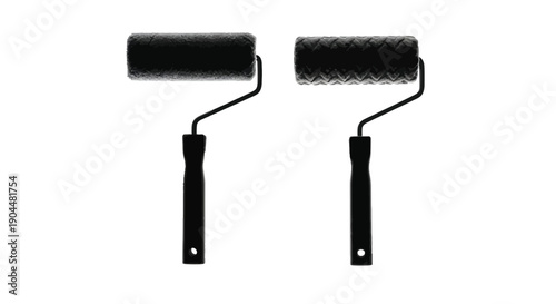 Two paint rollers with differing nap textures are displayed on white