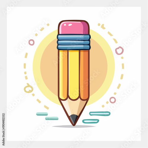 vector illustration of pencil and eraser