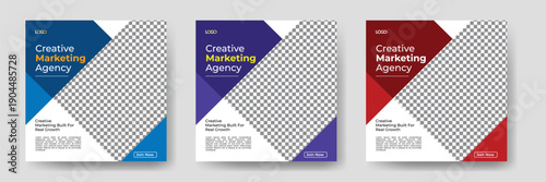 Social Media Post Template Creative Business Marketing Promotion Design Set