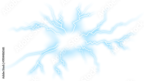 Fotografie Blue electric spark explosion