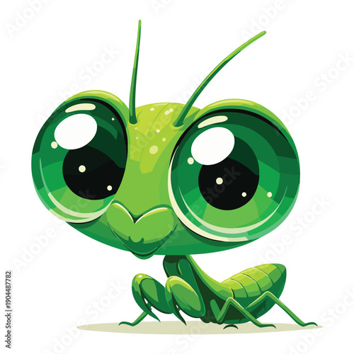 Cute Cartoon Mantis Vector Design