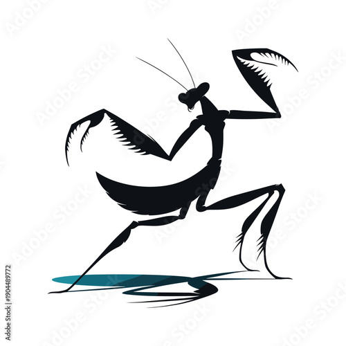  Mantis Martial Arts Silhouette Vector Design
