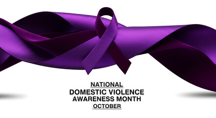 purple ribbon representing national domestic violence awareness month in october symbolizing support solidarity and hope for social issues.