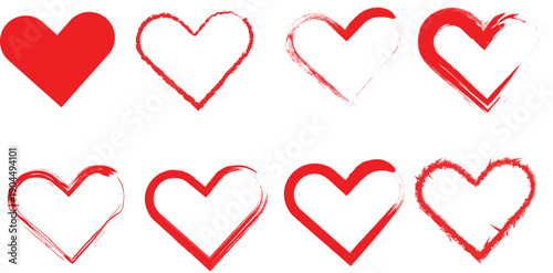Heart Symbol Vector - Simple Red Love Icon for Valentines Day or Romance