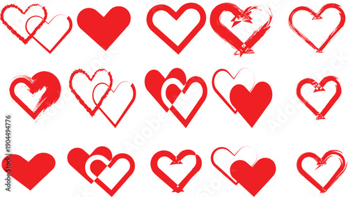 Heart Icon Vector - Red Love Symbol for Romance and Valentines Day Themes