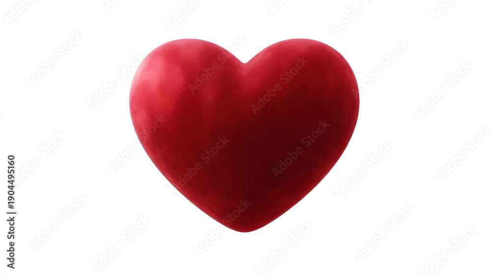 Fototapeta premium Red heart on transparent background symbolizing love and affection