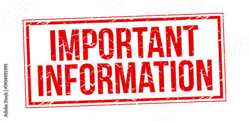 Important information