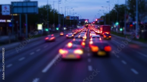 Wallpaper Mural Blurred city street at twilight, congested traffic Torontodigital.ca