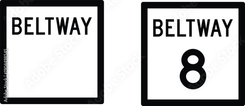 Texas Beltway Road Secondary Highway Marker Sign Editable Template