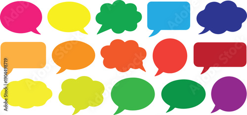 Comic Speech Bubble Vector Set Collection Cartoon Talk Icons Pack, vector and illustration, vector style