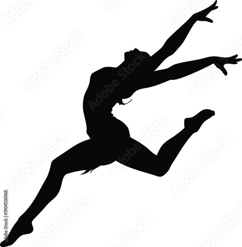 Silhouette of a leg and foot dynamically posed against a white background
