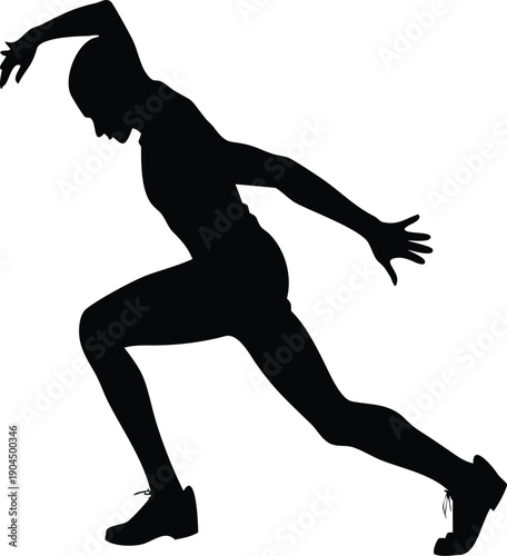 Silhouette of a person s legs and feet in a walking pose