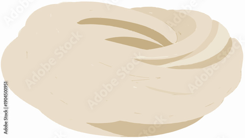 Flat Vector Illustration of Edible Bird Nest (Swiftlet Nest) 2