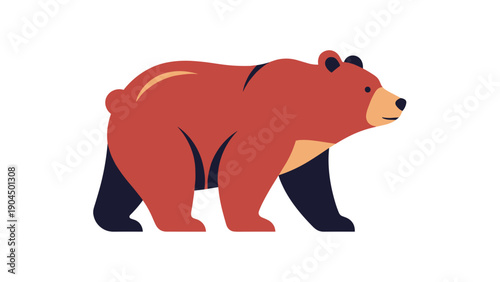 Brown bear walking profile view.