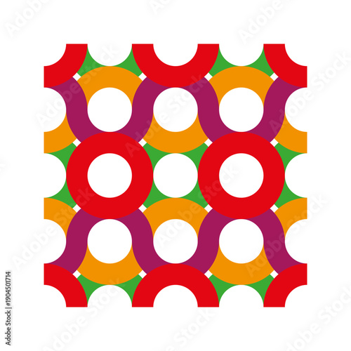 Sophisticated linear pattern. Circular meshwork Vector. Monochromatic interlocking texture. Multicoloured spherical structure.