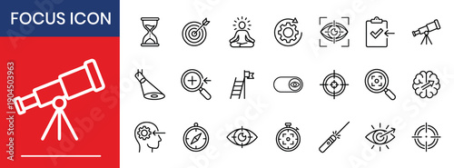 Focus Concentration Productivity Mental Clarity Icons