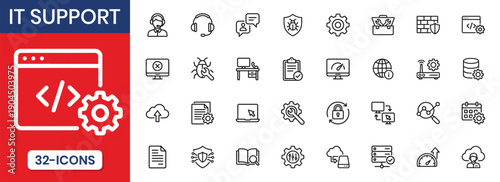 IT Support Helpdesk Customer Service Icons