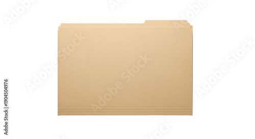 A transparent brown file folder on a clean white background.