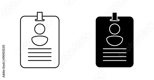ID Card Personal Identification Line Icon