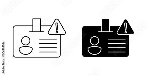 Invalid ID Card Verification Error Line Icon