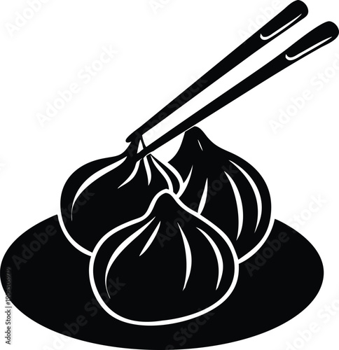 Dumplings Vector Illustration, Asian Food, Meal, Traditional Cuisine, Dim Sum, Restaurant Appetizer, Gourmet