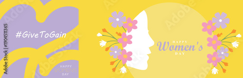 International Women's Day Celebration Banner with March 8th