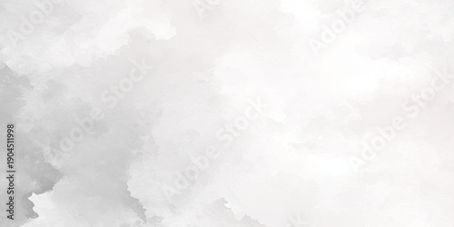 White and grey watercolor background painting with cloudy distressed texture, Grunge clouds or smog texture with stains, Abstract grunge white or grey watercolor painting background,	