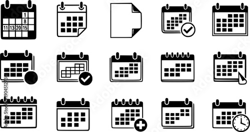 Calendar icon set. Calender symbol. calendar vector icon
