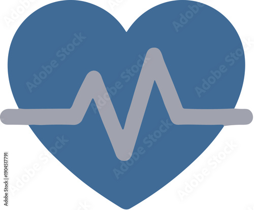 Flat Detailed Heartbeat Cardiology Shape Graphic Icon Isolated Illustration