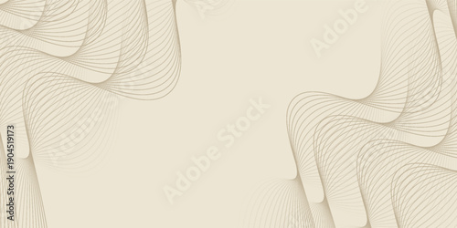 Abstract background with lines and waves. Web banner size. Element for design. Vector background for brochure, booklet, flyer, poster. Brown and beige gradient. Coffee, cafe eps10