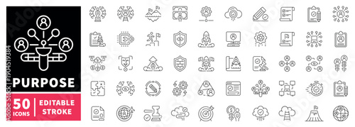 Business and security editable line icons set. linear style and protection symbols