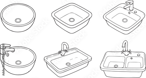 A variety of different sink designs and styles for various uses and settings