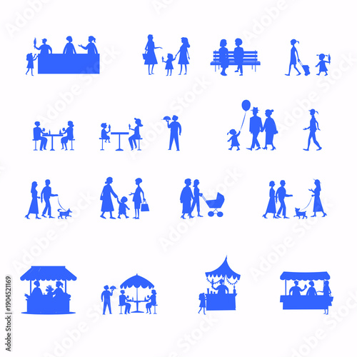 Set of people silhouettes