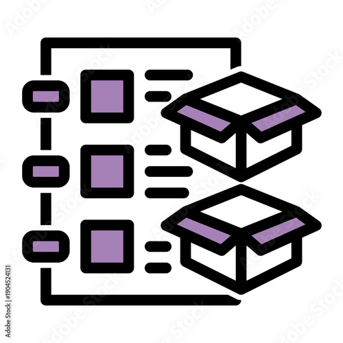 Supervision of non-capitalized assets and stock items within a supply chain (Outline Color Lineal Style)