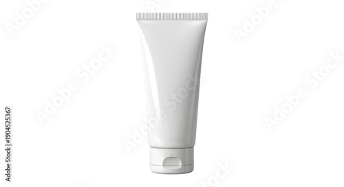 White Cosmetic Tube with Flip-Top Cap, Blank for Branding, Isolated on White Background