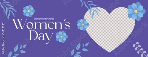 Women’s Day 8 March Floral Vector Banner Template with Elegant Women Silhouette Illustration for Social Media Cover Promotional Advertising and Web Header
