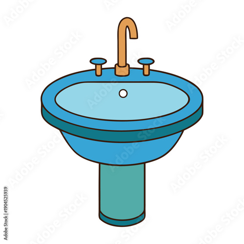 A sleek bathroom sink with smooth curves, polished surface, and shiny faucet, perfect for daily routines and adding a touch of style to any modern bathroom.
